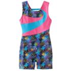 Girls 4-14 Jacques Moret Splatter Colorblock Biketard Leotard, Size: Xs, Brown Over