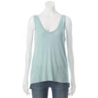 Juniors' Mudd&reg; Step Hem V-neck Tank, Teens, Size: Medium, Med Blue
