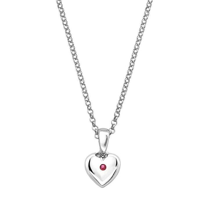 Little Diva Diamonds Kids' Sterling Silver Lab-created Ruby Heart Pendant, Girl's, Size: 16, Red