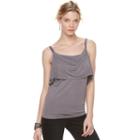 Women's Rock & Republic&reg; Draped Tank, Size: Large, Grey