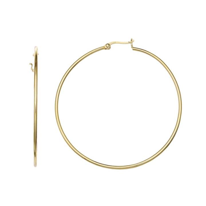 Primrose 14k Gold Over Silver Thin Polished Hoop Earrings, Women's
