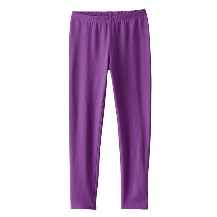 Girls 4-10 Jumping Beans&reg; Long Solid Leggings, Size: 5, Med Purple