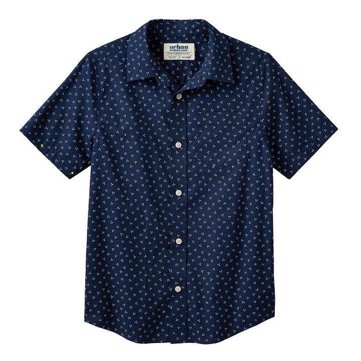 Boys 8-20 Urban Pipeline&reg; Dot Button-down Shirt, Boy's, Size: Small, Dark Blue