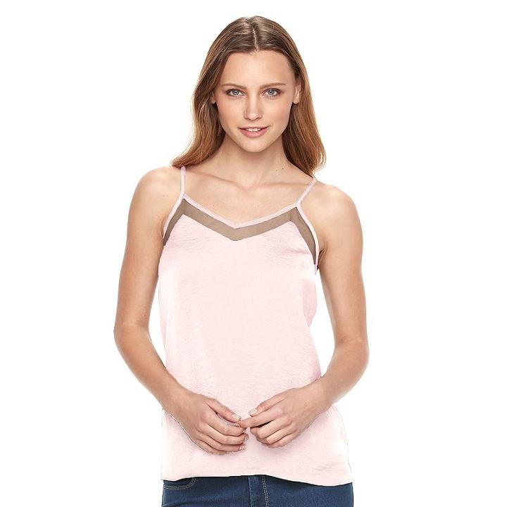 Women's Apt. 9&reg; Mesh Camisole, Size: Large, Brt Pink
