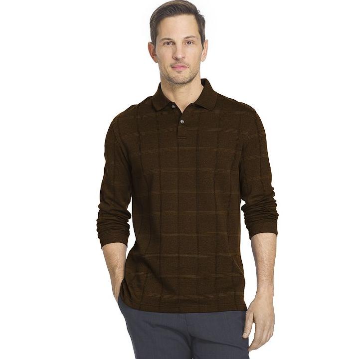 Big & Tall Van Heusen Windowpane Classic-fit Polo, Men's, Size: 4xb, Orange Oth