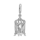 Laura Ashley Garden Collection Sterling Silver Bird Cage Charm, Women's, Grey