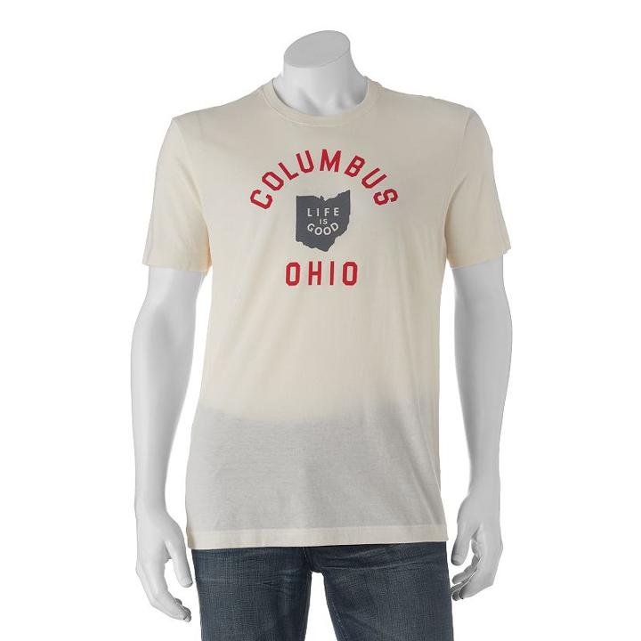Men's Life Is Good Columbus Tee, Size: Xl, White Oth
