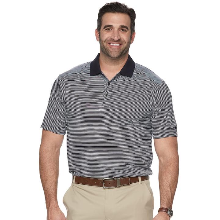 Big & Tall Grand Slam Off Course Regular-fit Striped Performance Golf Polo, Men's, Size: 3xl Tall, Blue (navy)