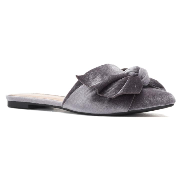 Lc Lauren Conrad Peridot Women's Velvet Flat Mules, Size: 7, Grey