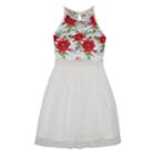 Girls 7-16 Iz Amy Byer Embroidered Floral Fit & Flare Dress, Size: 8, Ivory Floral