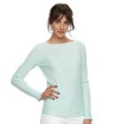 Women's Elle&trade; Ruffle Crewneck Sweater, Size: Xl, Light Blue