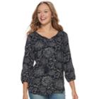 Women's Sonoma Goods For Life&trade; Crinkle Smocked Tunic, Size: Large, Dark Blue