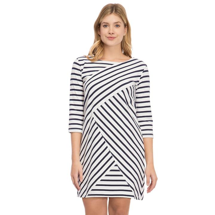 Women's Izod Boatneck Shift Dress, Size: Xl, White