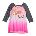 Girls Plus Size So&reg; Raglan Baseball Graphic Tee, Girl's, Size: 12 1/2, Brt Pink