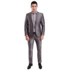 Men's Nick Graham Silver Shine Slim-fit Unhemmed Suit, Size: 48l 41