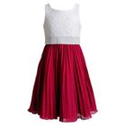 Girls 7-16 Emily West Lace & Pleated Chiffon Skirt Dress, Size: 10, White Oth