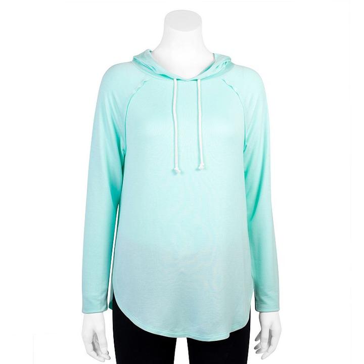Grayson Threads, Juniors' Envelope Shirttail Hoodie, Girl's, Size: Medium, Lt Green