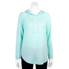 Grayson Threads, Juniors' Envelope Shirttail Hoodie, Girl's, Size: Medium, Lt Green