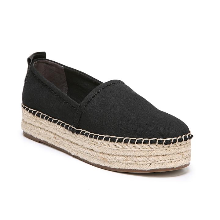 Circus By Sam Edelman Camdyn Women's Canvas Espadrille Flats, Size: Medium (6.5), Black
