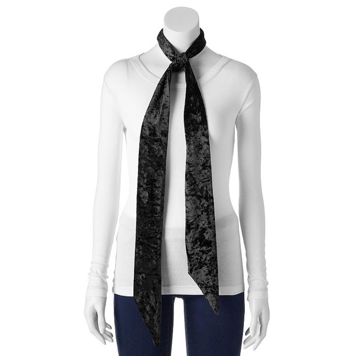 Mudd&reg; Velvet Skinny Scarf, Women's, Black