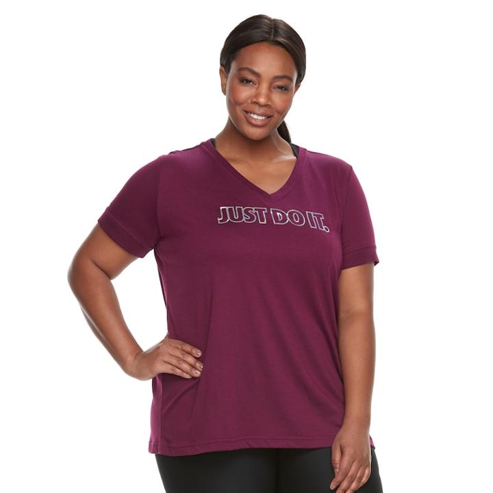Plus Size Women's Nike Just Do It Tee, Size: 1xl, Dark Red