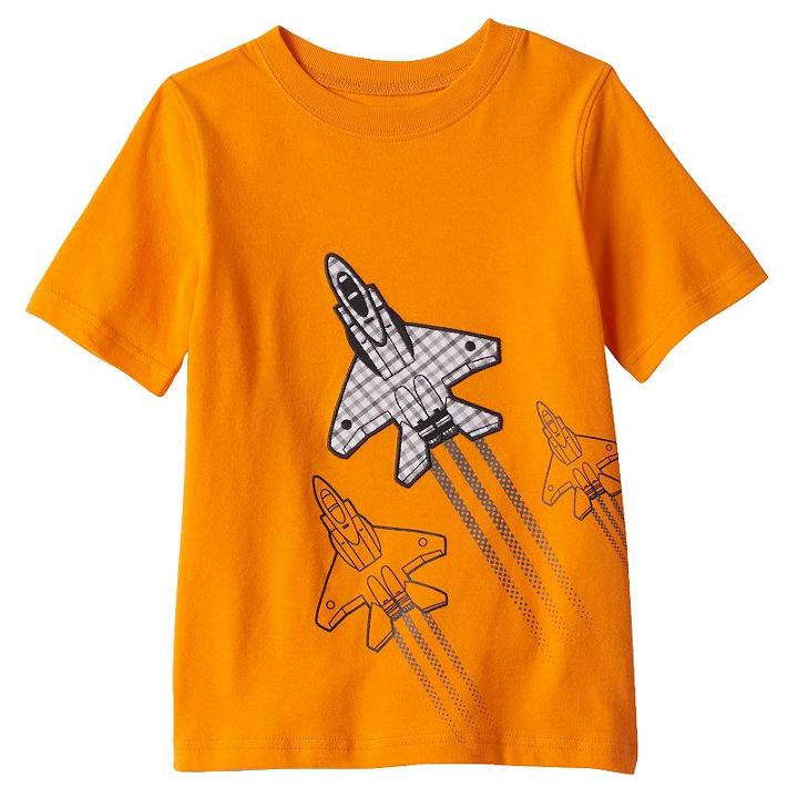 Boys 4-7x Jumping Beans® Short Sleeve Applique Tee, Size: 7x, Drk Orange
