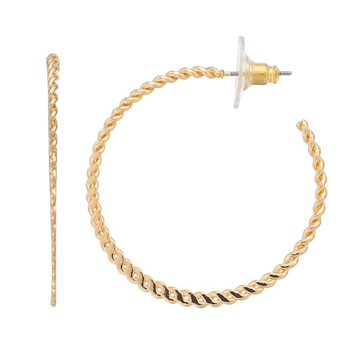 Napier Twisted Rope Semi-hoop Earrings, Women's, Gold
