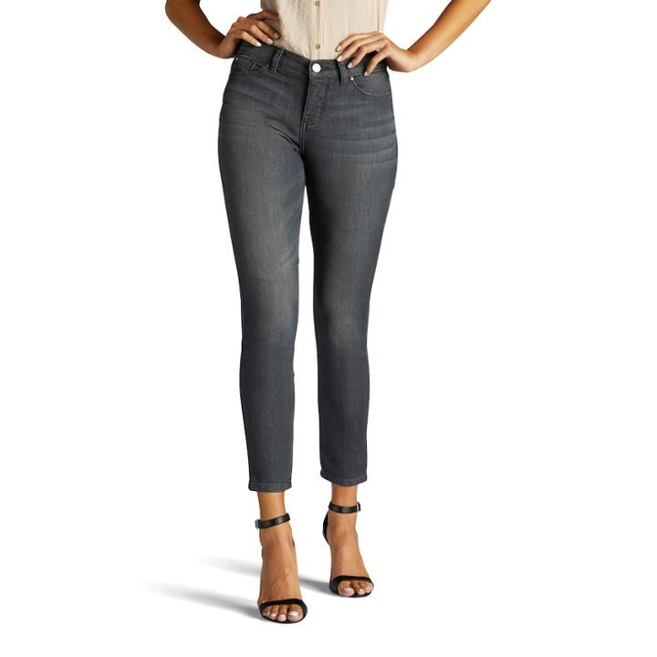 Women's Lee Anna Ankle Skinny Jeans, Size: 16 Short, Grey (charcoal)