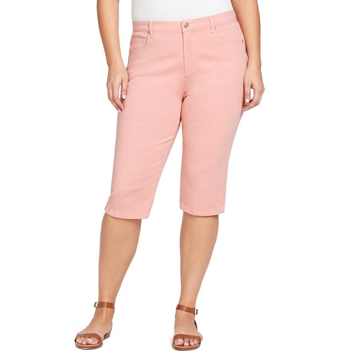 Plus Size Gloria Vanderbilt Amanda Skimmer Capris, Women's, Size: 16 W, Med Pink