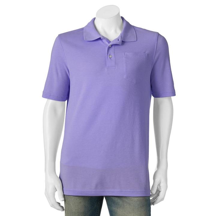 Men's Croft & Barrow&reg; Signature Pocket Polo, Size: Xl, Med Purple