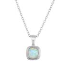 Lab-created Opal Sterling Silver Pendant Necklace, Women's, White