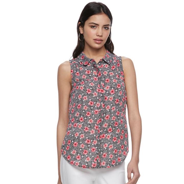 Women's Elle&trade; Scallop Chiffon Blouse, Size: Xs, Oxford
