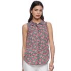 Women's Elle&trade; Scallop Chiffon Blouse, Size: Xs, Oxford