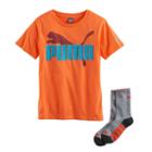 Boys 8-20 Puma Logo Tee & Socks, Size: Large, Orange Oth
