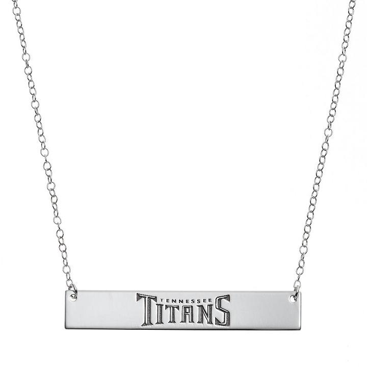 Tennessee Titans Sterling Silver Bar Link Necklace, Women's, Size: 18, Grey