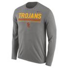 Men's Nike Usc Trojans Dri-fit Legend Staff Long-sleeve Tee, Size: Medium, Gray