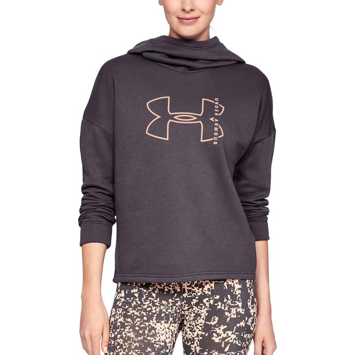 Women's Under Armour Rival Graphic Funnel-neck Hoodie, Size: Medium, Drk Purple