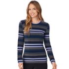 Women's Cuddl Duds Fleecewear Crewneck Top, Size: Small, Blue