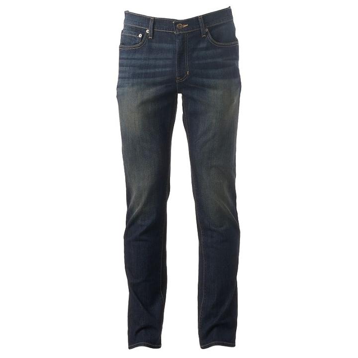 Men's Urban Pipeline Slim-fit Straight-leg Jeans, Size: 36x32, Dark Blue