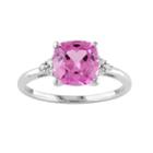 10k White Gold Lab-created Pink Sapphire And Diamond Accent Ring, Women's, Size: 8