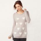 Women's Lc Lauren Conrad High-low Crewneck Sweater, Size: Small, Light Grey