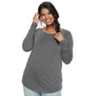 Juniors' Plus Size Mudd&reg; Crewneck Tee, Teens, Size: 1xl, Black