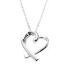 Primrose Sterling Silver Mom Heart Pendant Necklace, Women's, Grey