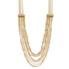 Napier Long Ball Chain Multi Strand Swag Necklace, Women's, Gold