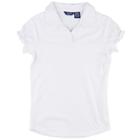 Girls 5-6x Chaps Cinched Short-sleeve School Uniform Polo, Girl's, Size: Medium, White