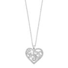 Sterling Silver 1/2 Carat T.w. Diamond Filigree Heart Pendant Necklace, Women's, Size: 18, White