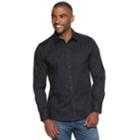 Men's Apt. 9&reg; Stretch No-iron Woven Button-down Shirt, Size: Xl, Black