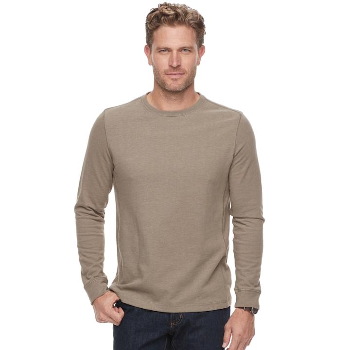 Men's Croft & Barrow® Classic-fit Ultra Soft Crewneck Top, Size: Xxl, Med Brown