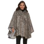 Style Collective Printed Rain Poncho, Women's, Brown