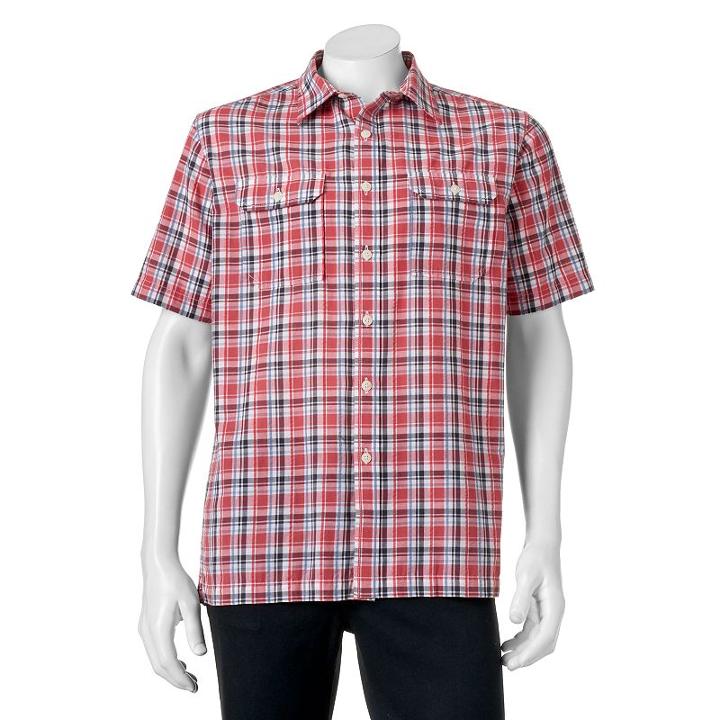 Men's Croft & Barrow&reg; Quick-dry Easy-care Button-down Shirt, Size: Medium, Med Red